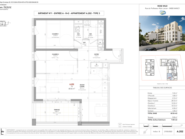 Appartement 3 pièces (68.56 m²) à louer - Nancy (54000)