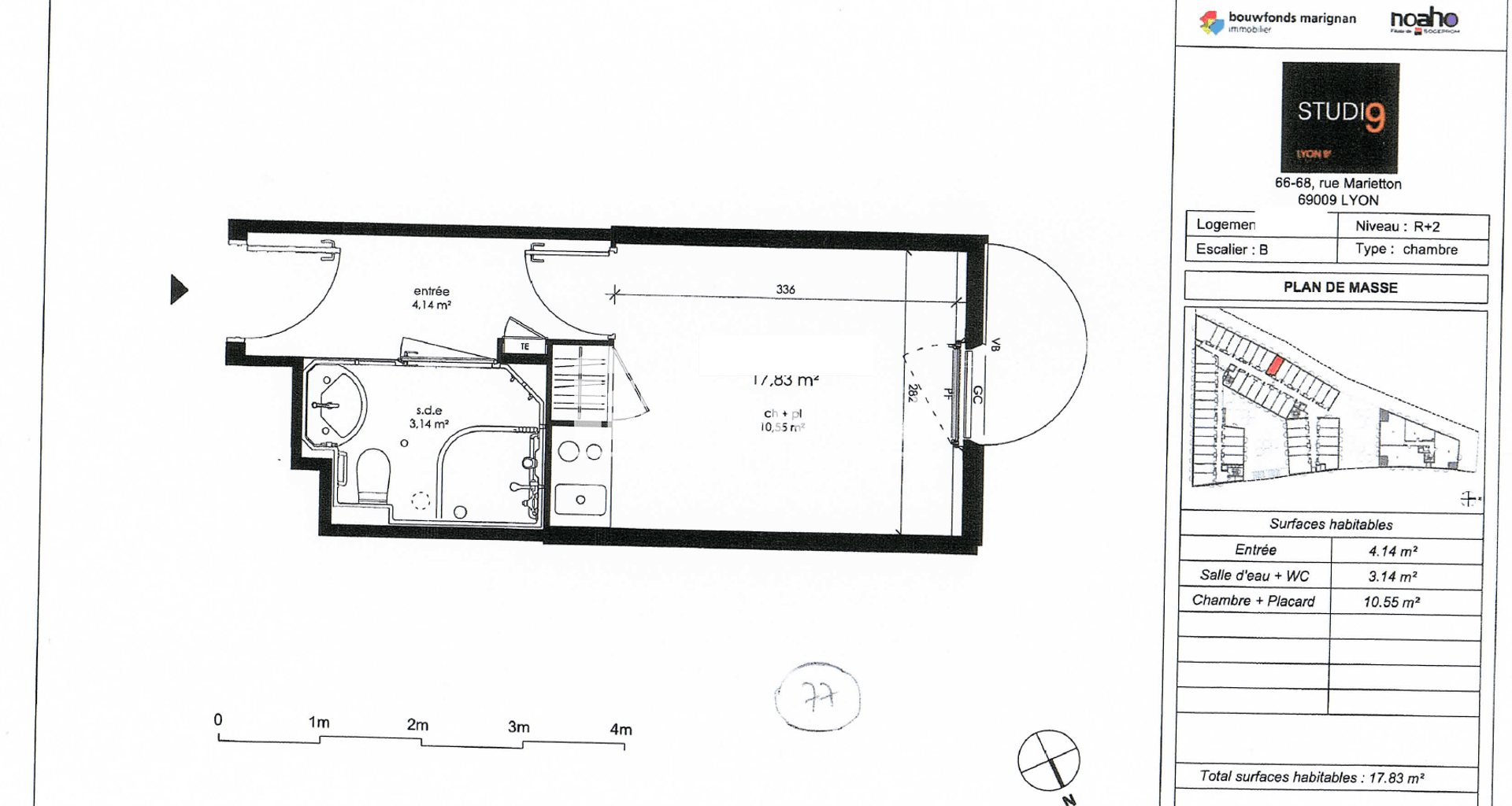 Studio (17.83 m²) à vendre - Lyon 9ᵉ (69009)