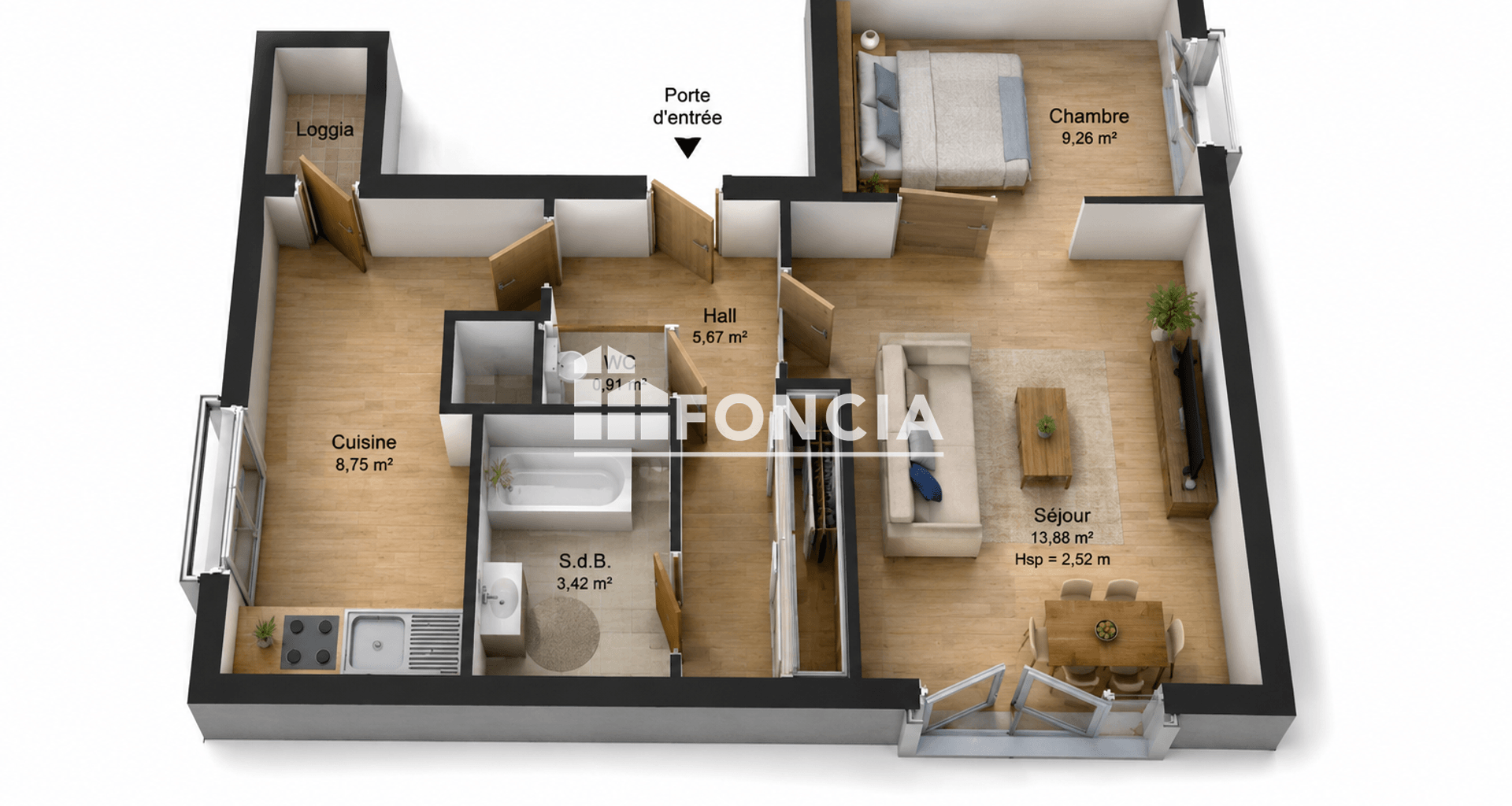 Appartement 2 pièces (41.89 m²) à vendre - Vandœuvre-lès-nancy (54500)