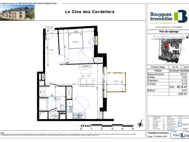 Appartement 2 pièces (45.17 m²) à louer - Amboise (37400)
