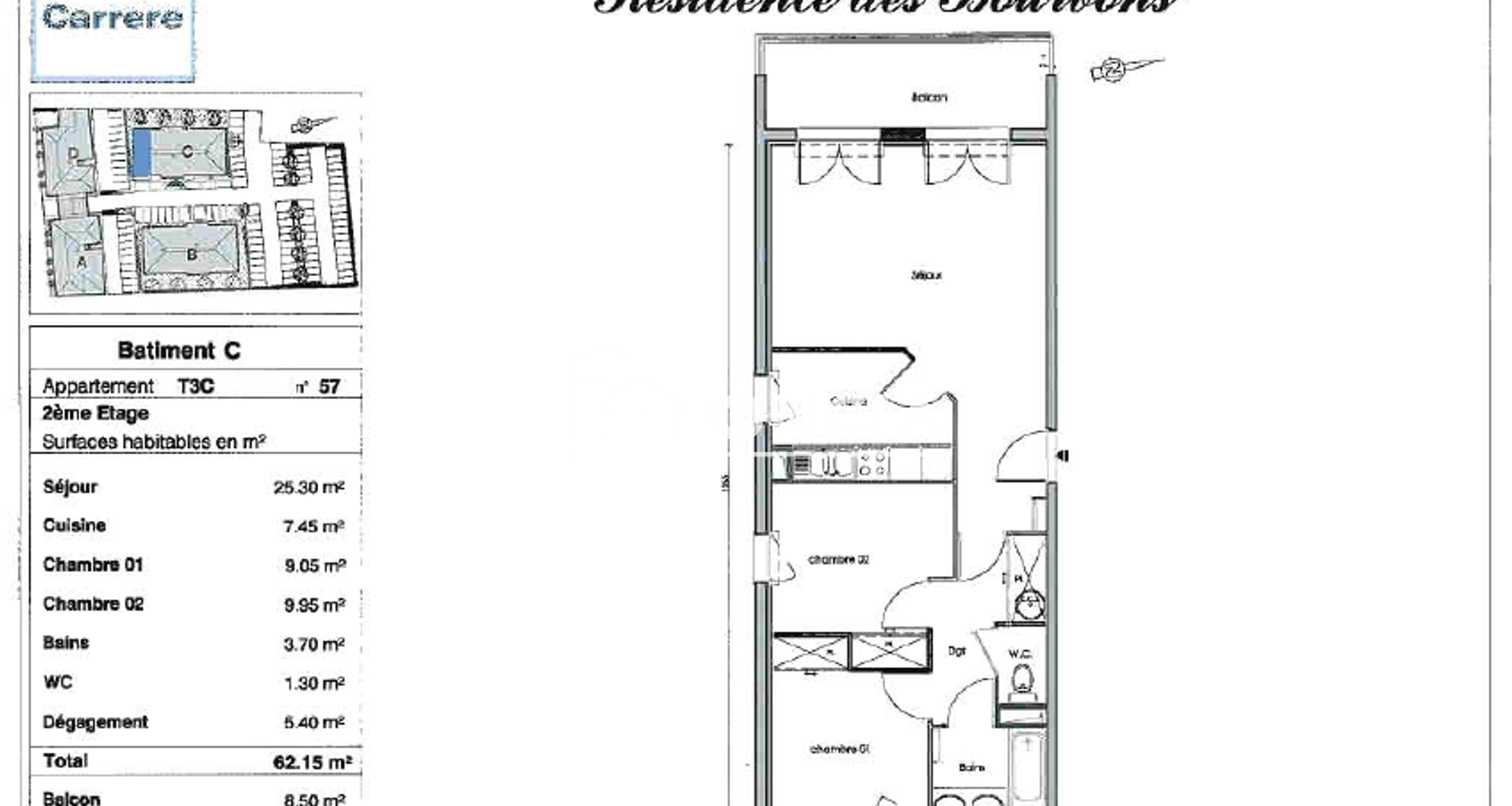 Appartement 3 pièces (61.86 m²) à louer - Vichy (03200)