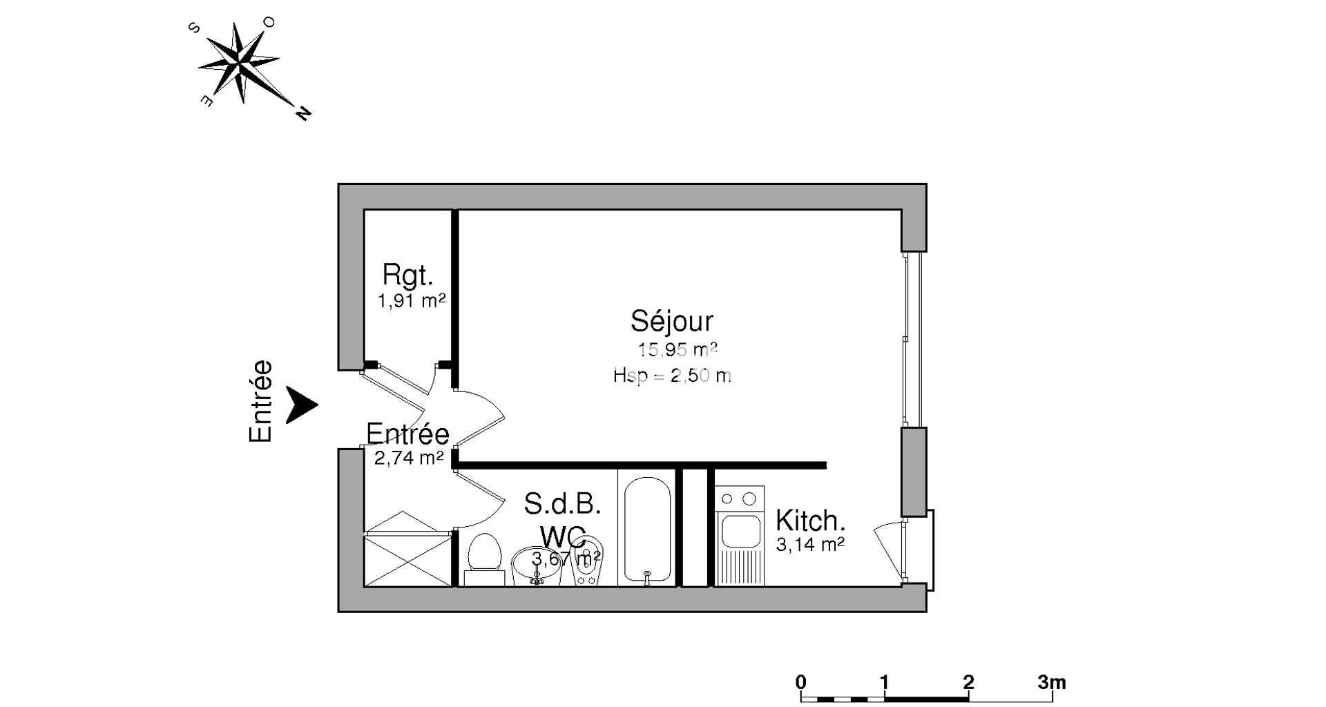 Studio (27.41 m²) à louer - Limoges (87000)