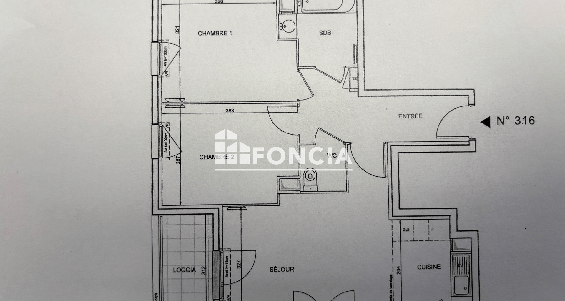 Appartement 3 pièces (59.27 m²) à vendre - Cergy (95800)