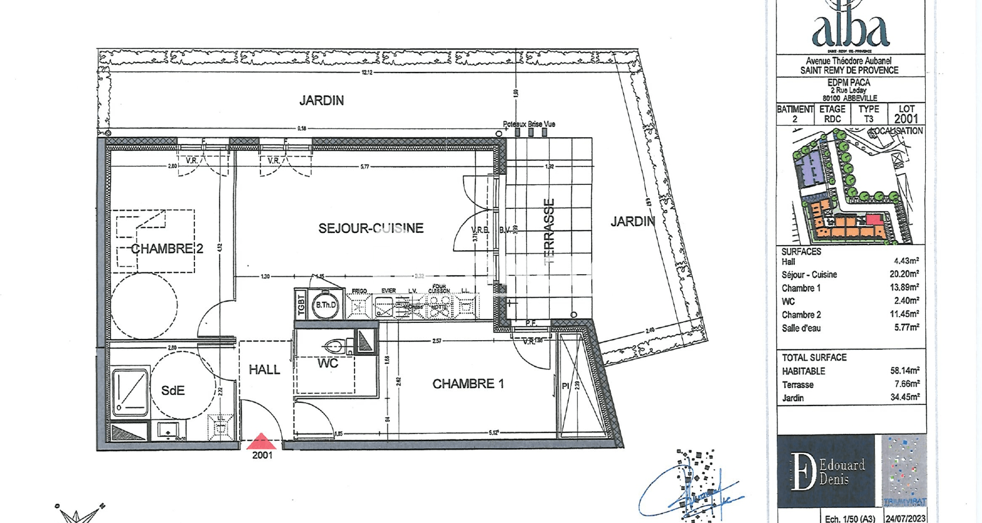 Appartement 3 pièces (58.14 m²) à louer - Saint-rémy-de-provence (13210)