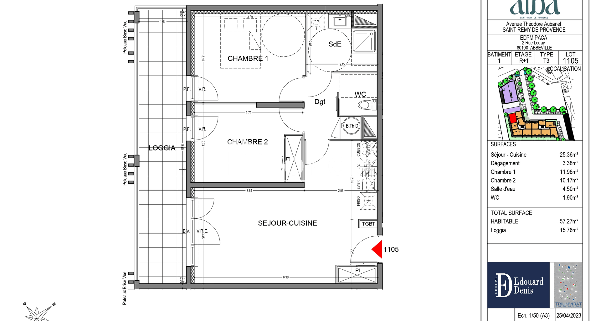 Appartement 3 pièces (57.27 m²) à louer - Saint-rémy-de-provence (13210)