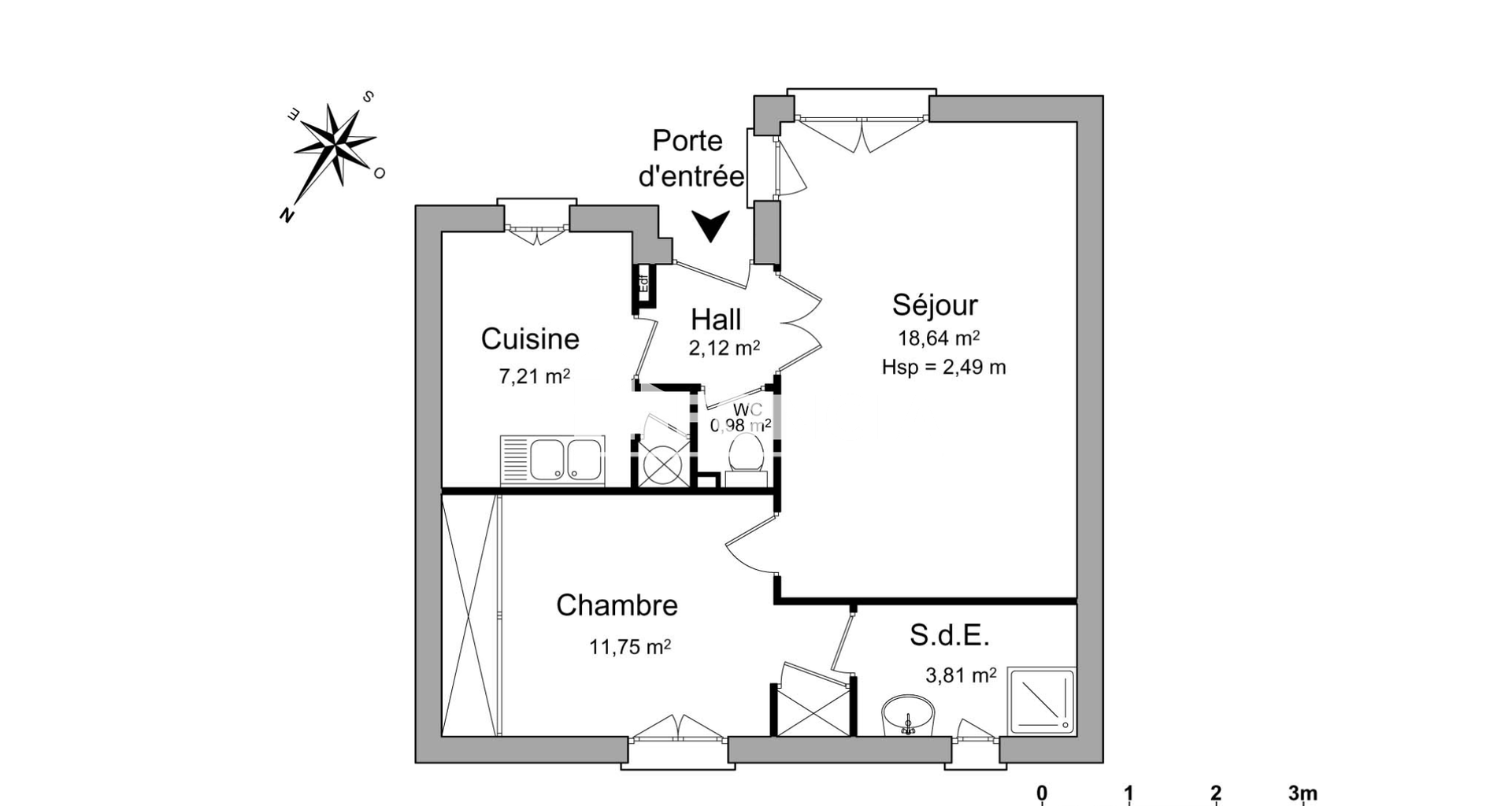 Appartement 2 pièces (44.51 m²) à louer - Gonesse (95500)