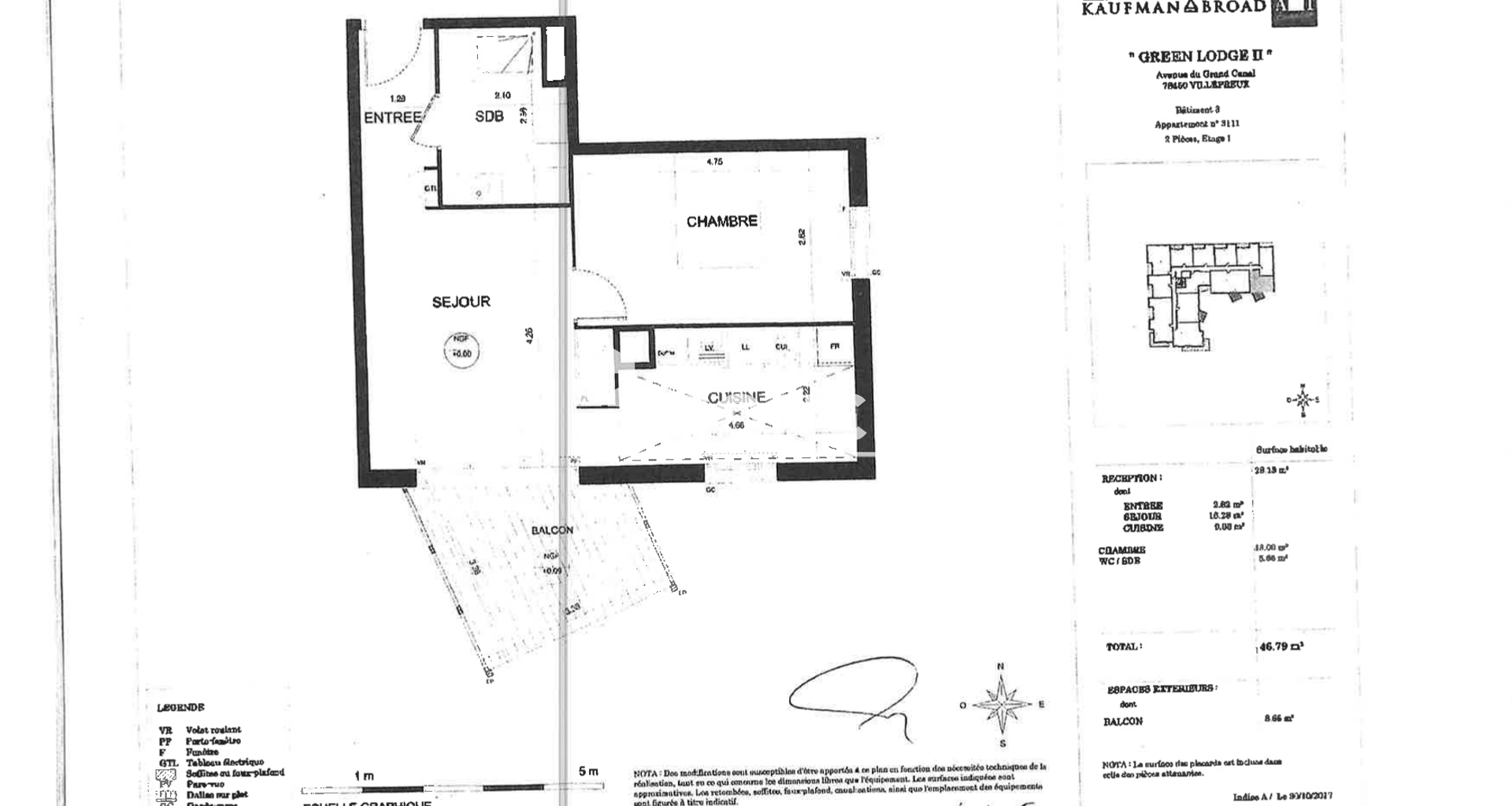 Appartement 2 pièces (46.79 m²) à louer - Villepreux (78450)