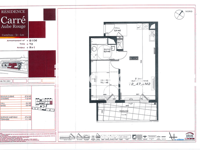 Appartement 2 pièces (47.4 m²) à louer - Castelnau Le Lez (34170)