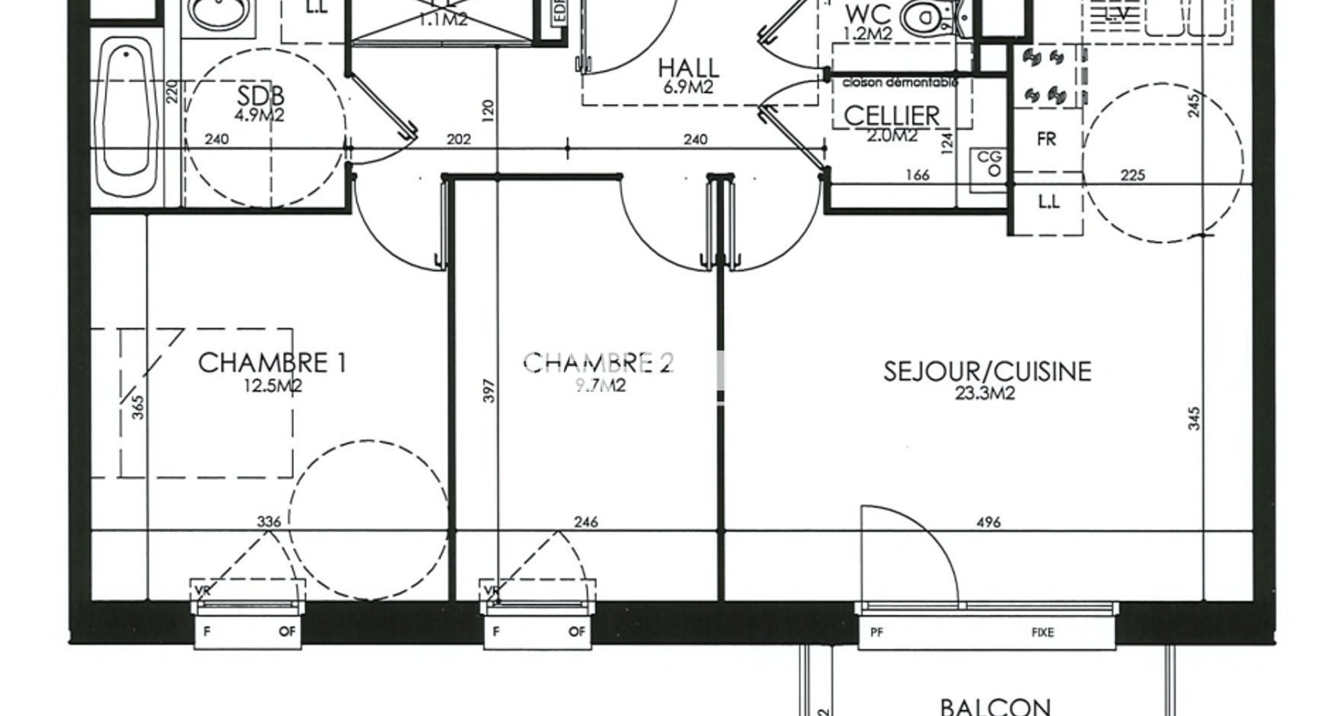 Appartement 3 pièces (61.6 m²) à louer - Roubaix (59100)
