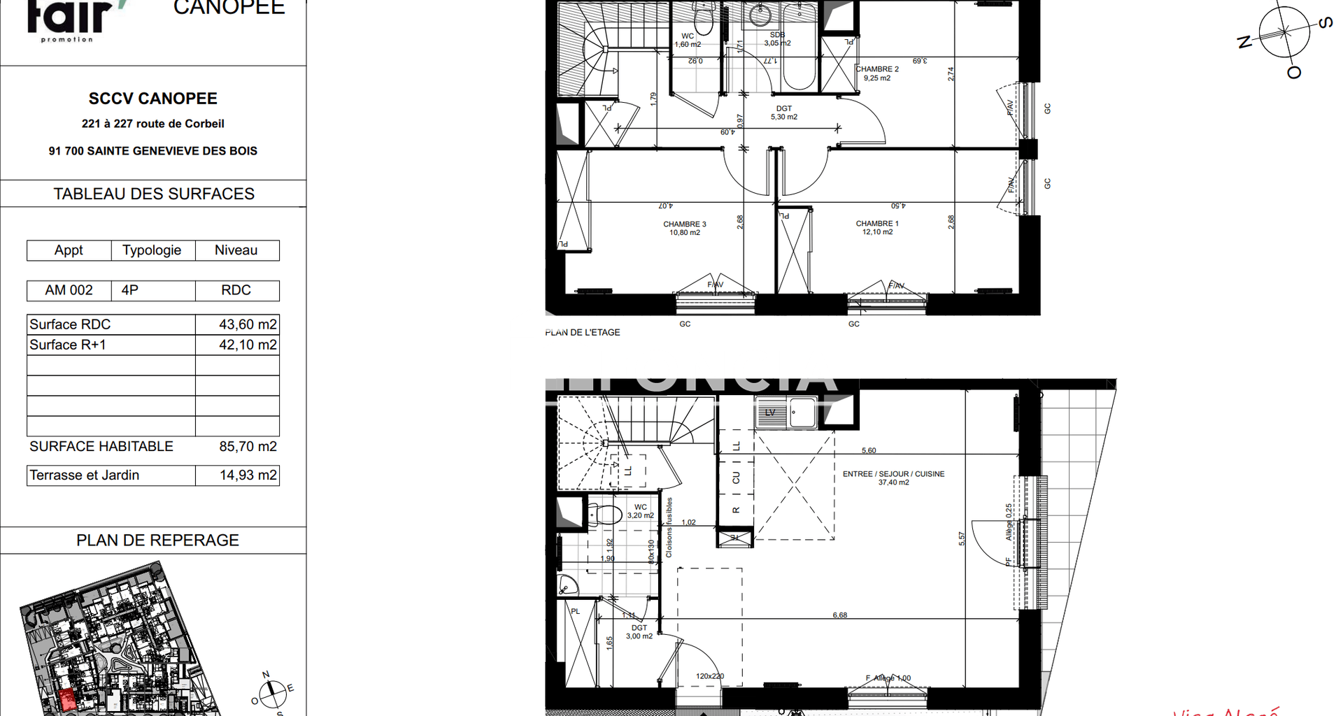 Appartement 4 pièces (85.7 m²) à louer - Sainte-geneviève-des-bois (91700)
