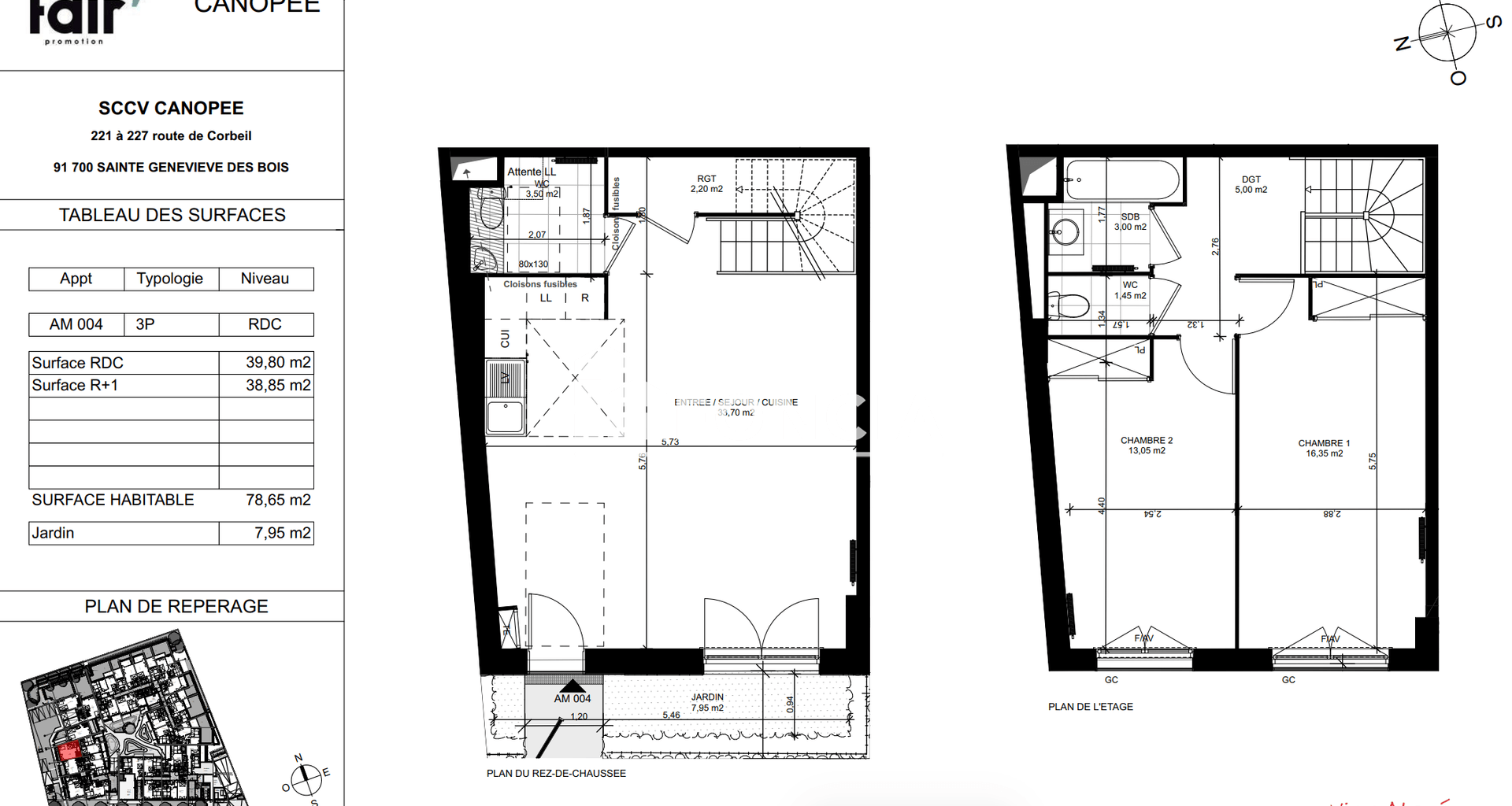 Appartement 3 pièces (78.65 m²) à louer - Sainte-geneviève-des-bois (91700)