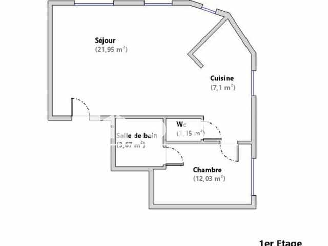 Appartement 2 pièces (45.9 m²) à louer - Tourcoing (59200)