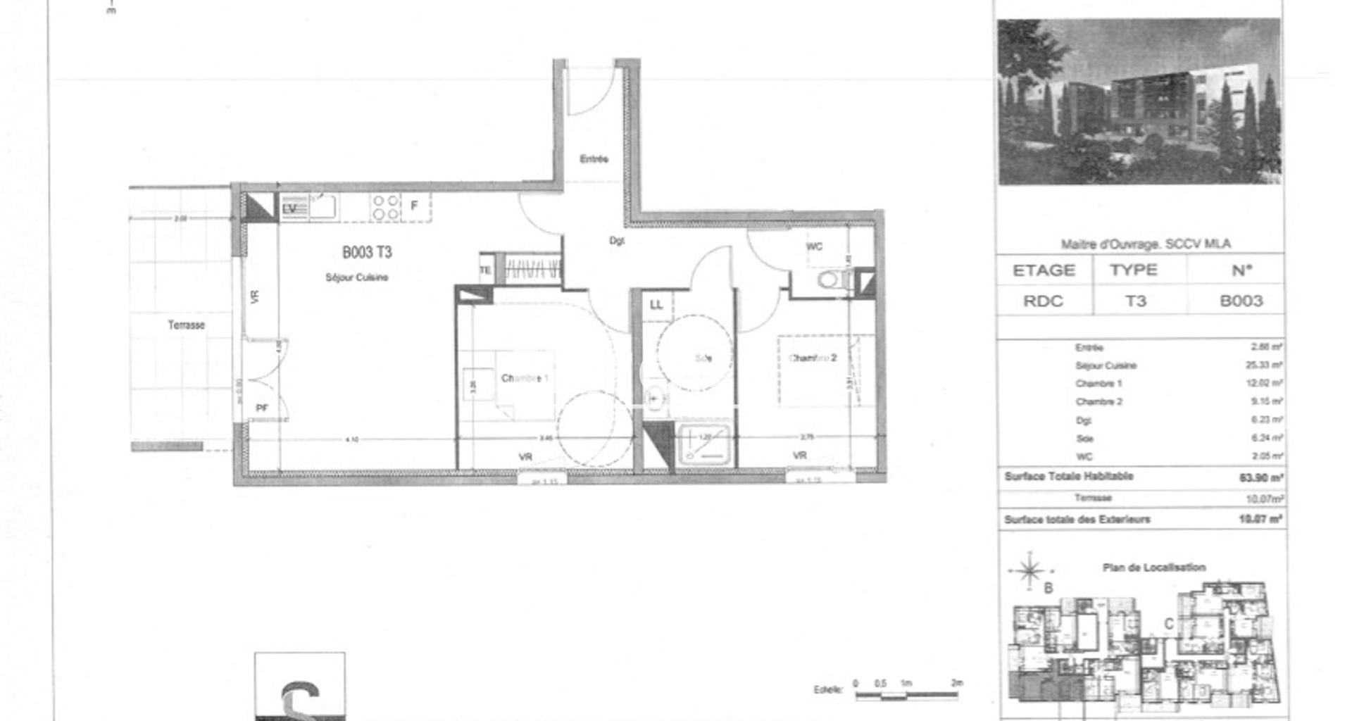 Appartement 3 pièces (63.9 m²) à louer - Morières-lès-avignon (84310)