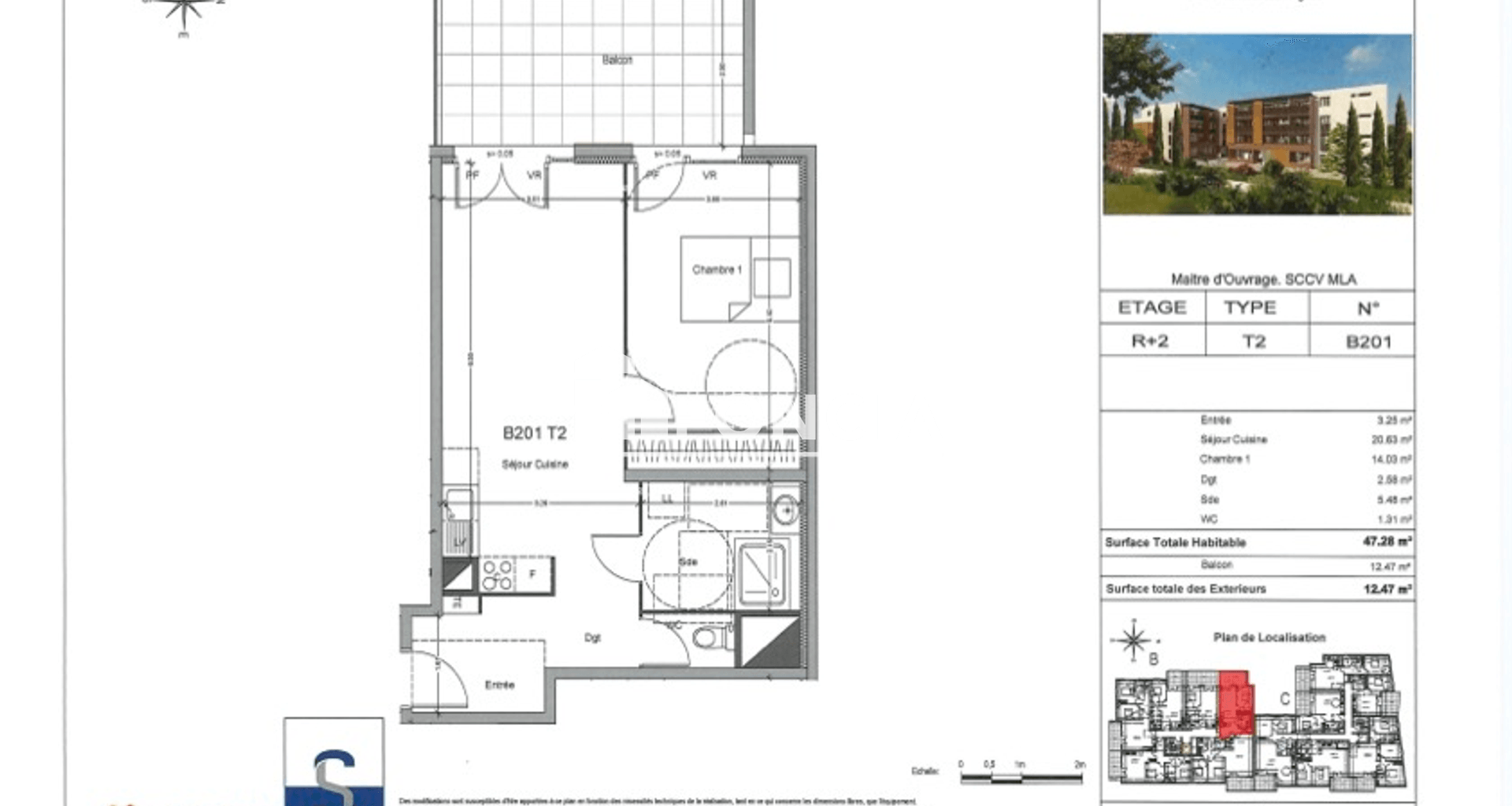 Appartement 2 pièces (47.28 m²) à louer - Morières-lès-avignon (84310)