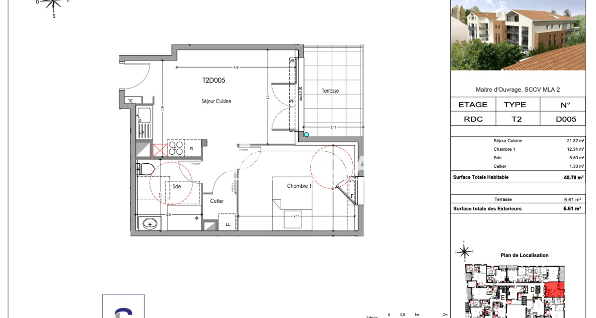 Appartement 2 pièces (40.79 m²) à louer - Morières-lès-avignon (84310)