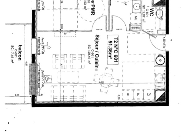 Appartement 2 pièces (51.36 m²) à louer - Sotteville Les Rouen (76300)