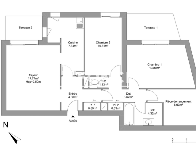 Appartement 3 pièces (74 m²) à louer - Montpellier (34000)
