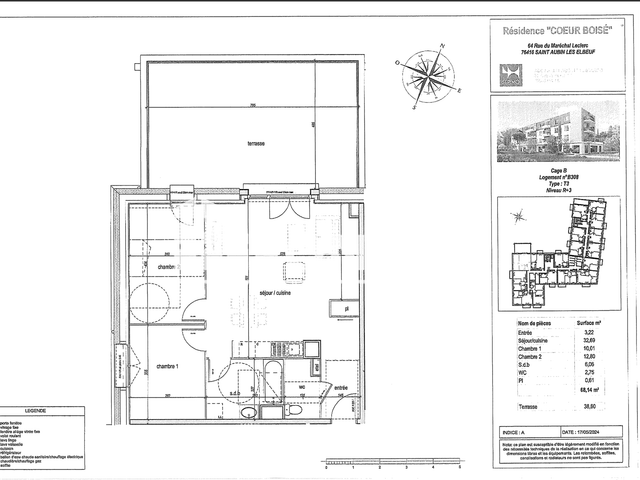 Appartement 3 pièces (68.14 m²) à louer - Saint Aubin Les Elbeuf (76410)
