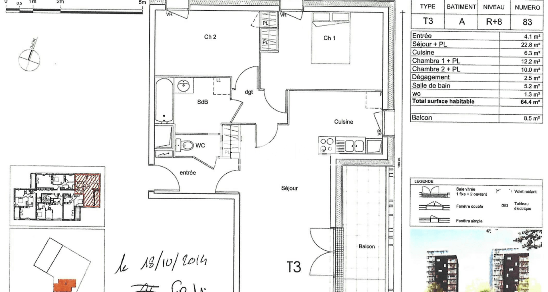 Appartement 3 pièces (64.79 m²) à louer - Nantes (44000)