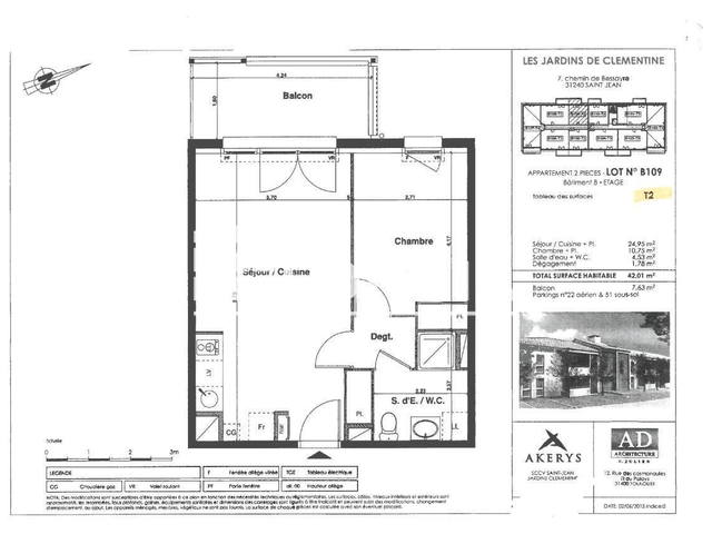 Appartement 2 pièces (42 m²) à louer - Saint Jean (31240)