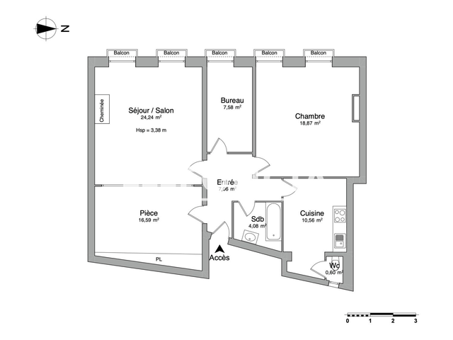 Appartement 2 pièces (89.58 m²) à louer - Bordeaux (33800)