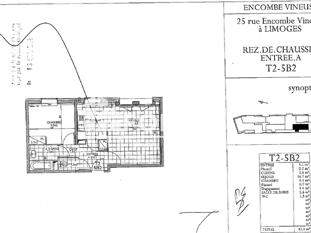 Appartement 2 pièces (43.4 m²) à louer - Limoges (87000)