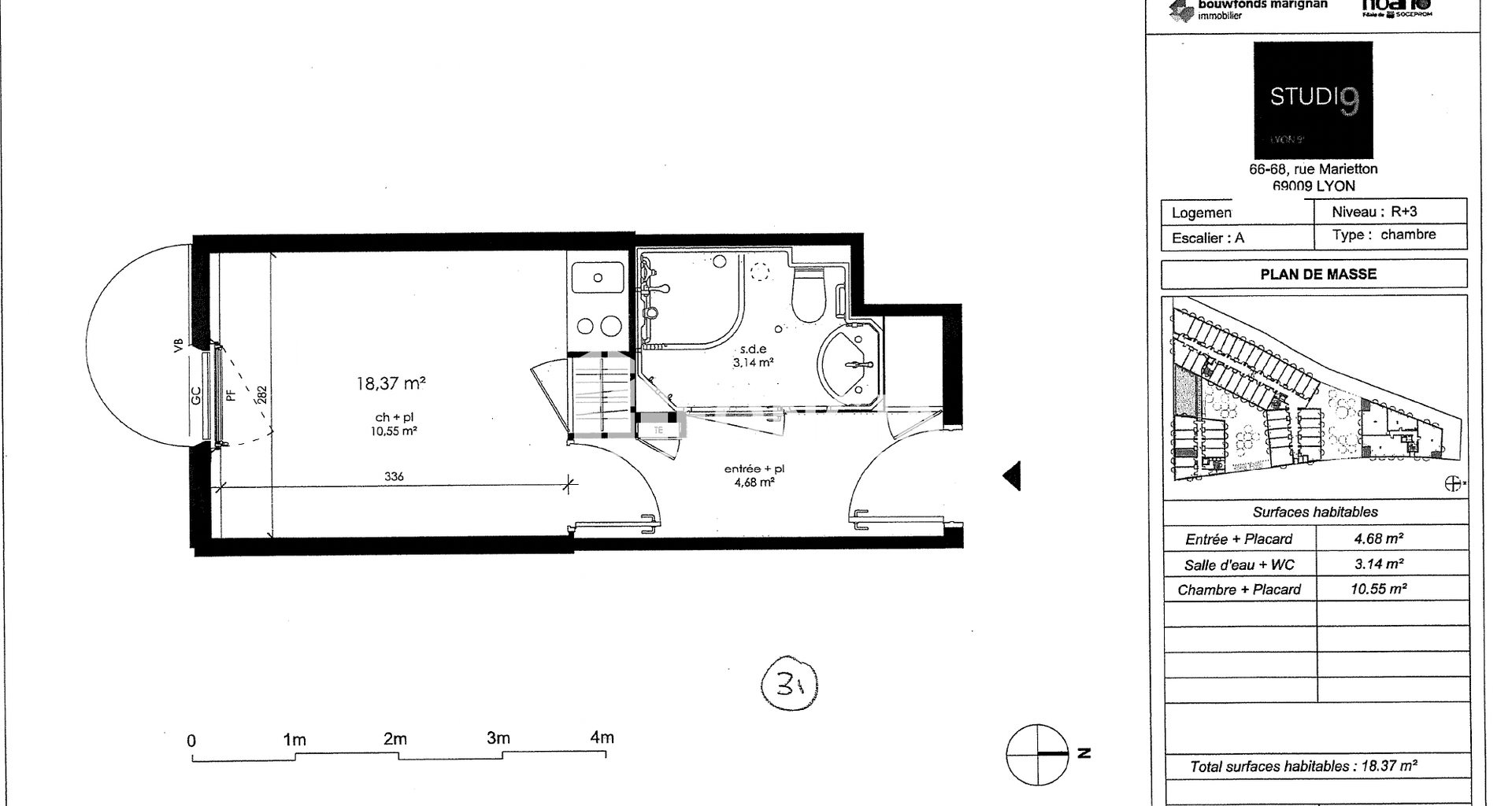Studio (18 m²) à vendre - Lyon 9ᵉ (69009)