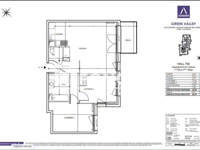 Appartement 3 pièces (64.03 m²) à louer - Louviers (27400)