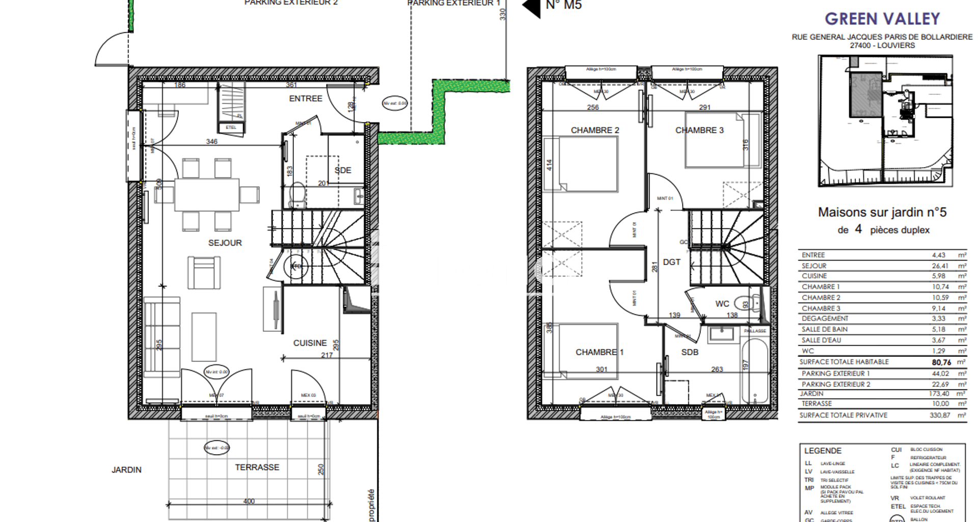 Maison 4 pièces (80.76 m²) à louer - Louviers (27400)