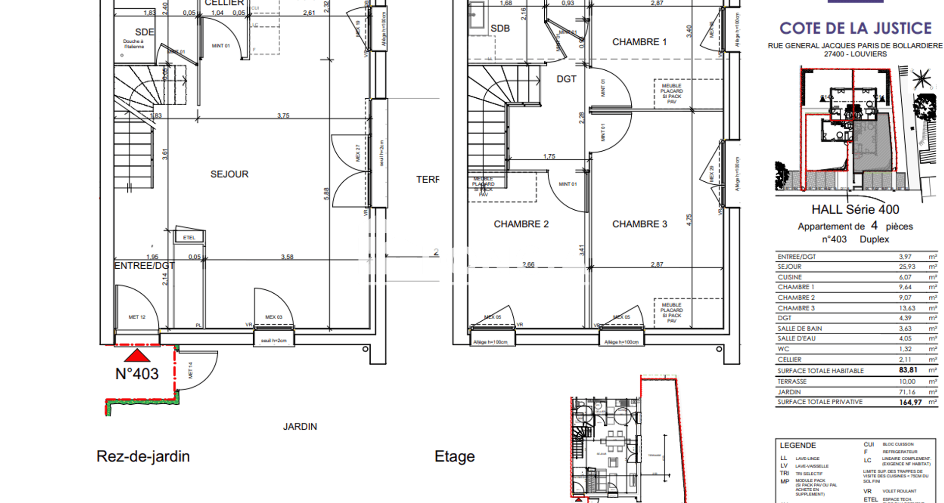Appartement 4 pièces (83.78 m²) à louer - Louviers (27400)