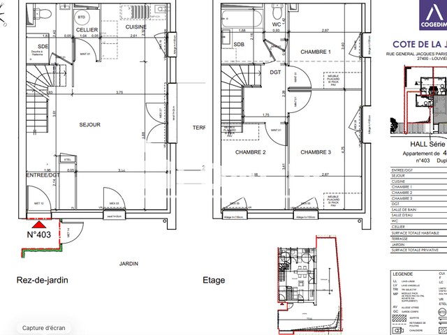 Appartement 4 pièces (83.78 m²) à louer - Louviers (27400)