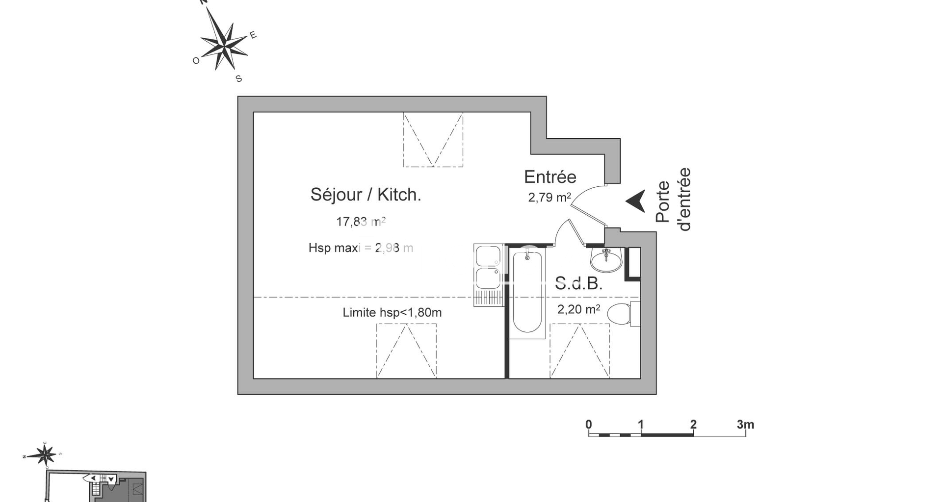 Studio (22.82 m²) à louer - Trévoux (01600)