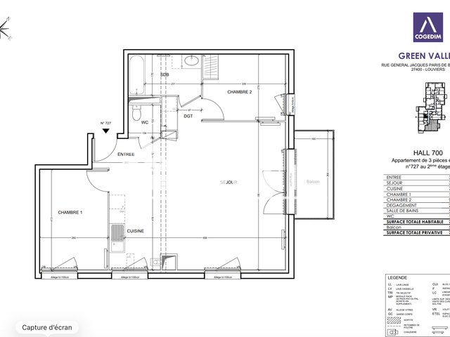 Appartement 3 pièces (71.94 m²) à louer - Louviers (27400)