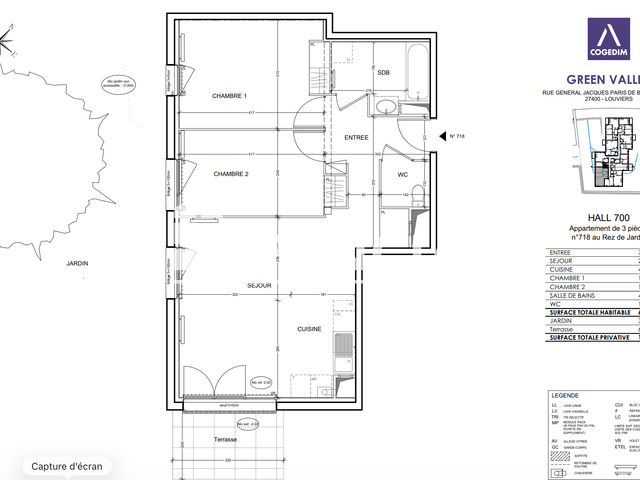 Appartement 3 pièces (64.78 m²) à louer - Louviers (27400)