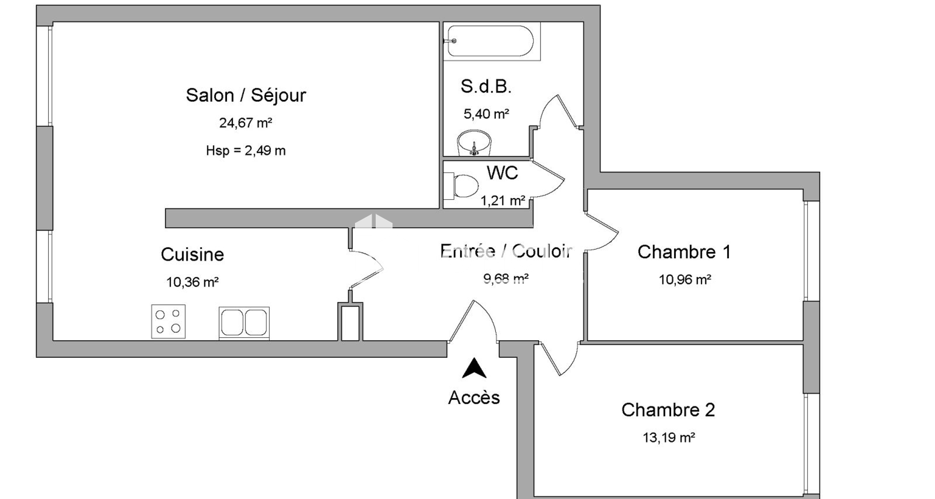 Appartement meublé 3 pièces (76 m²) à louer - Bordeaux (33000)