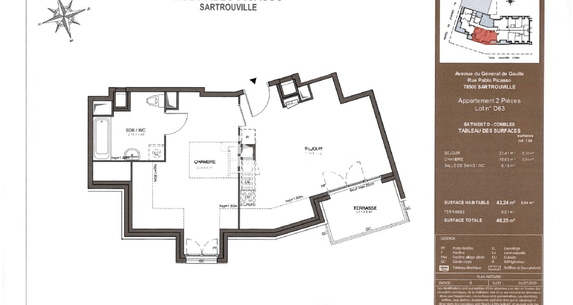 Appartement 2 pièces (37.3 m²) à louer - Sartrouville (78500)
