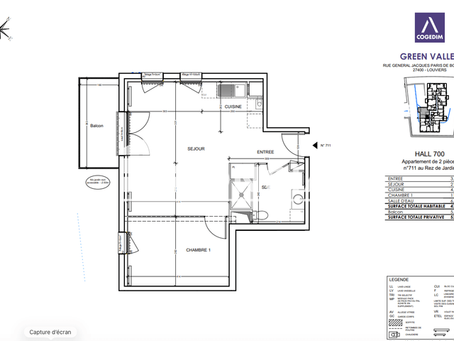 Appartement 2 pièces (47.35 m²) à louer - Louviers (27400)