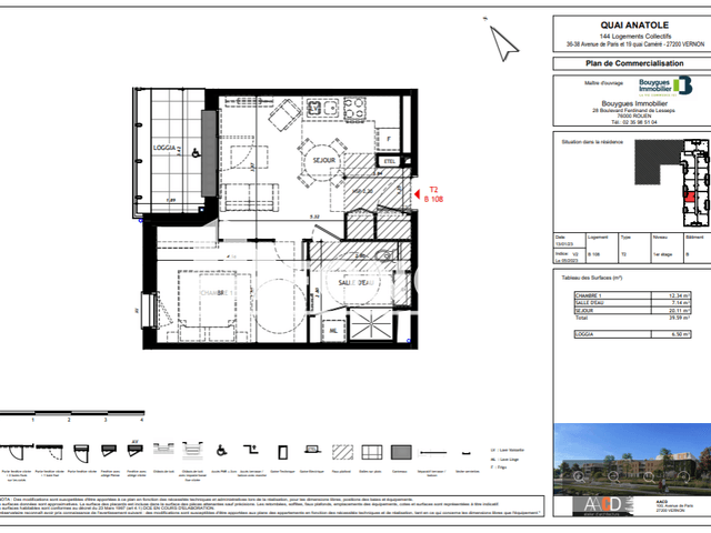Appartement 2 pièces (39.7 m²) à louer - Vernon (27200)