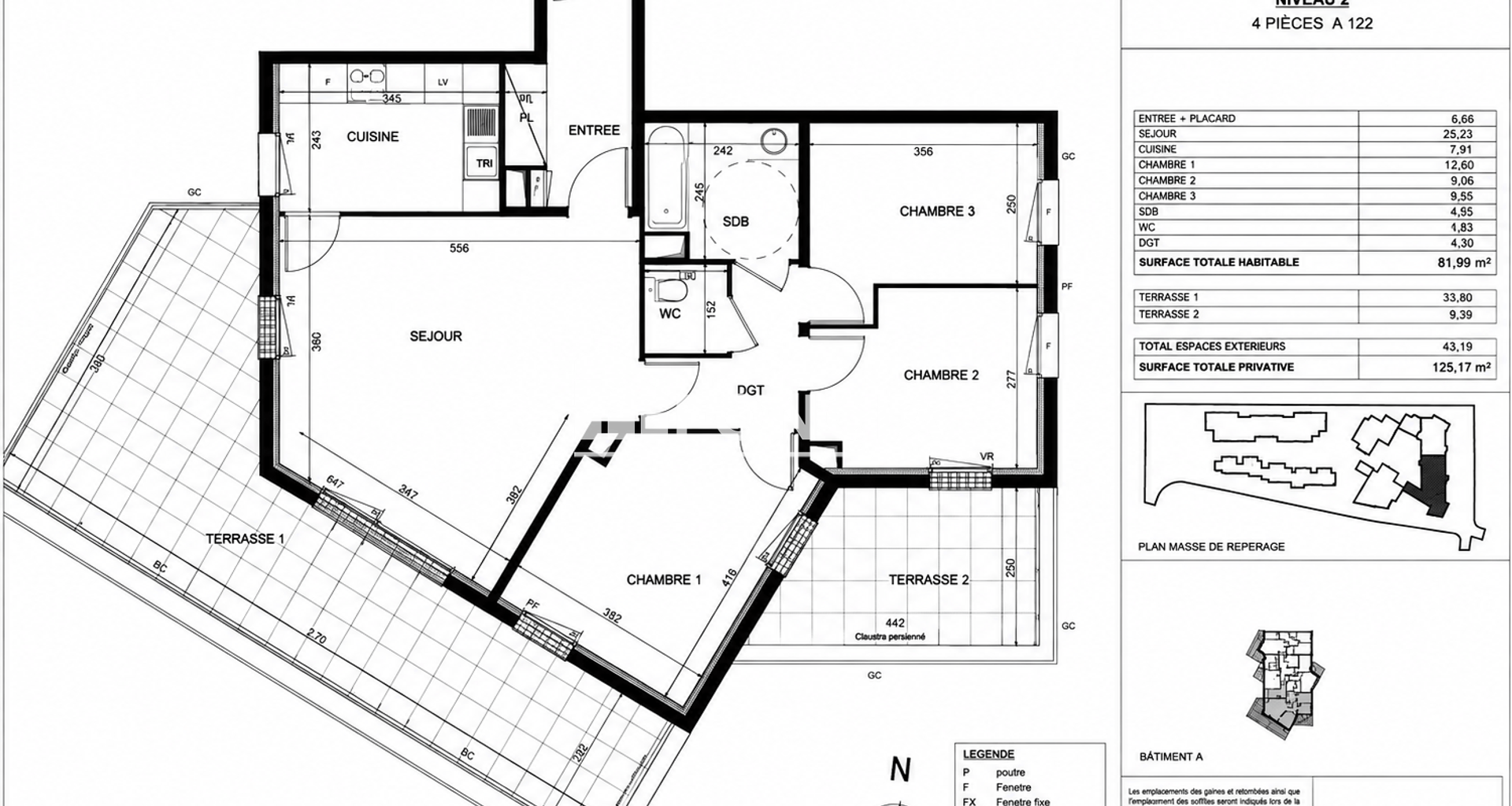 Appartement meublé 4 pièces (81.98 m²) à louer - Bagneux (92220)