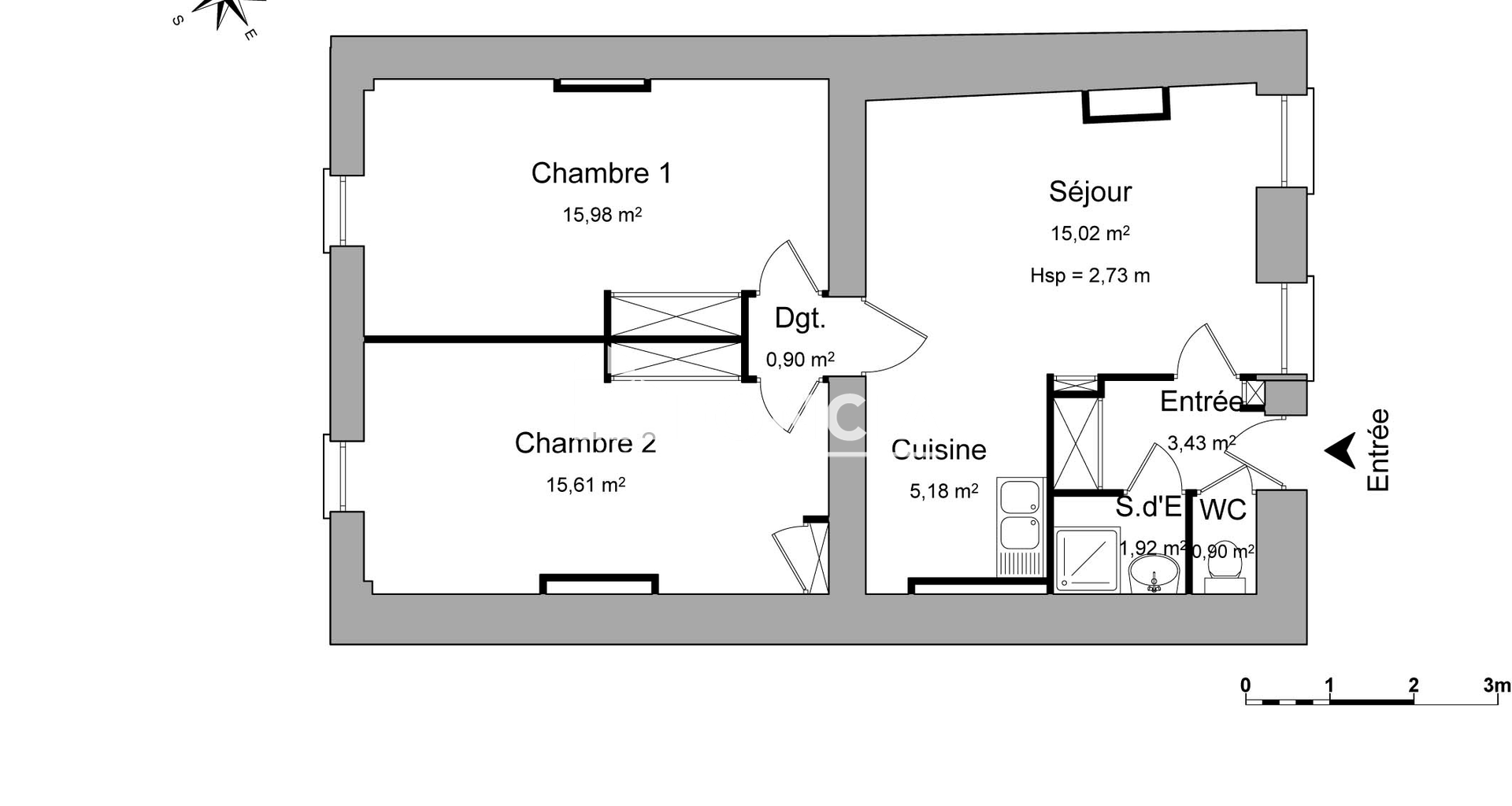 Appartement 3 pièces (58.94 m²) à louer - Trévoux (01600)