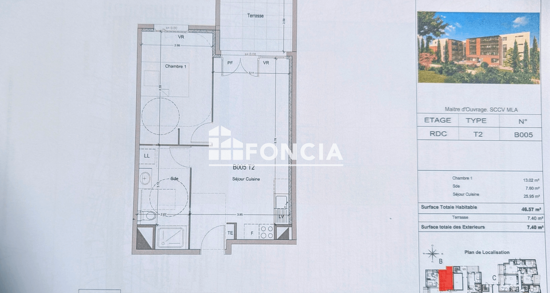 Appartement 2 pièces (46.57 m²) à louer - Morières-lès-avignon (84310)