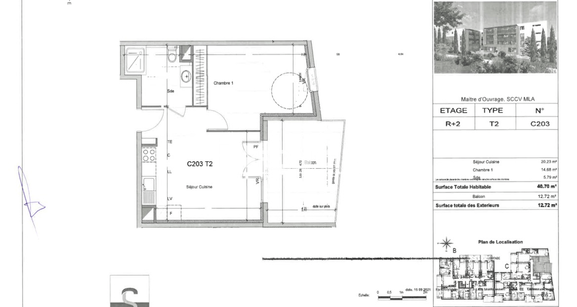 Appartement 2 pièces (40.7 m²) à louer - Morières-lès-avignon (84310)