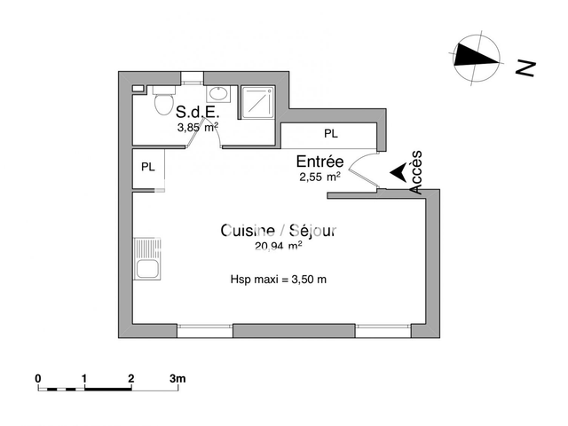 Studio (28 m²) à louer - Bourgoin-jallieu (38300)