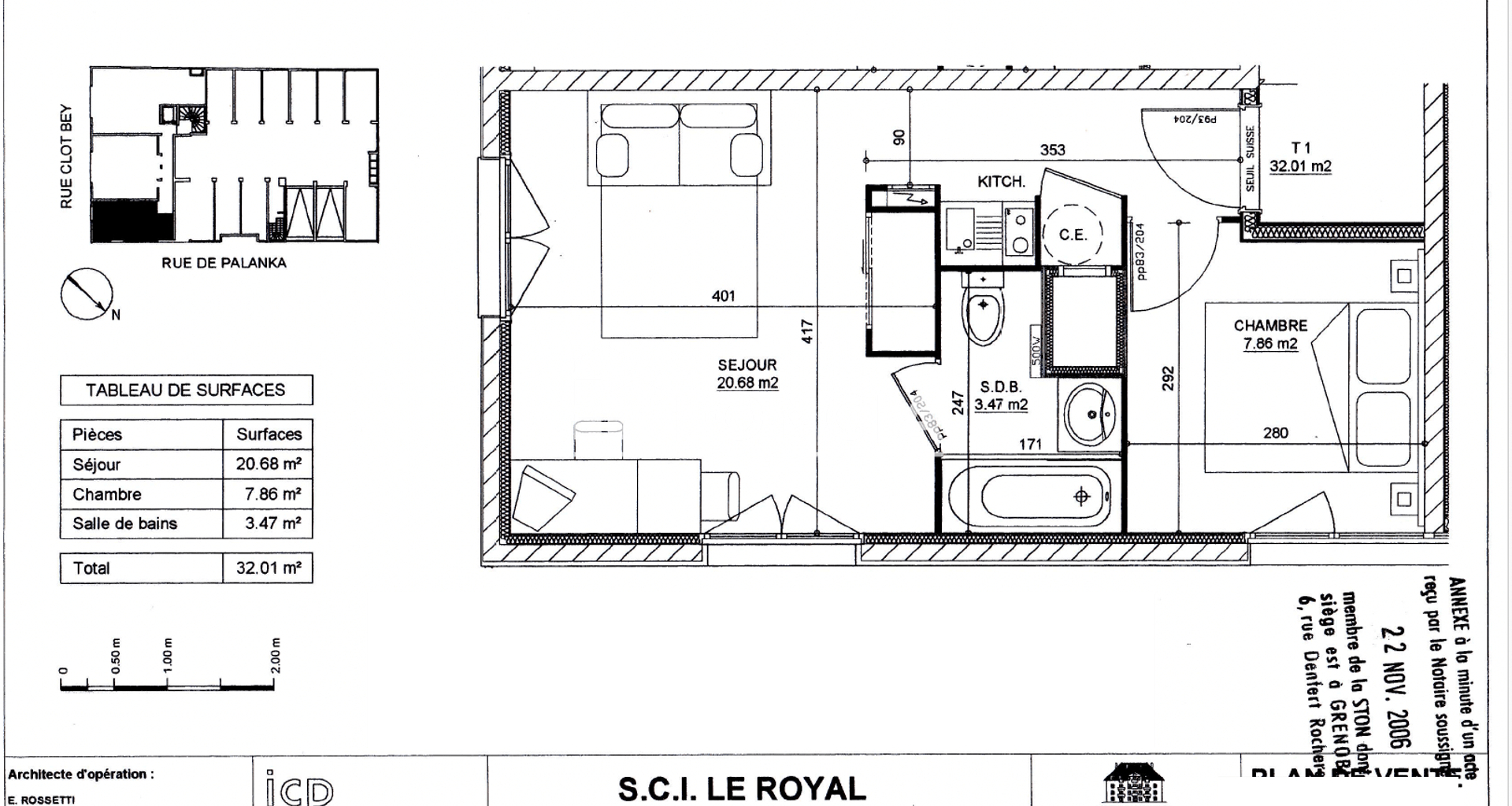 Appartement 2 pièces (32 m²) à vendre - Grenoble (38000)