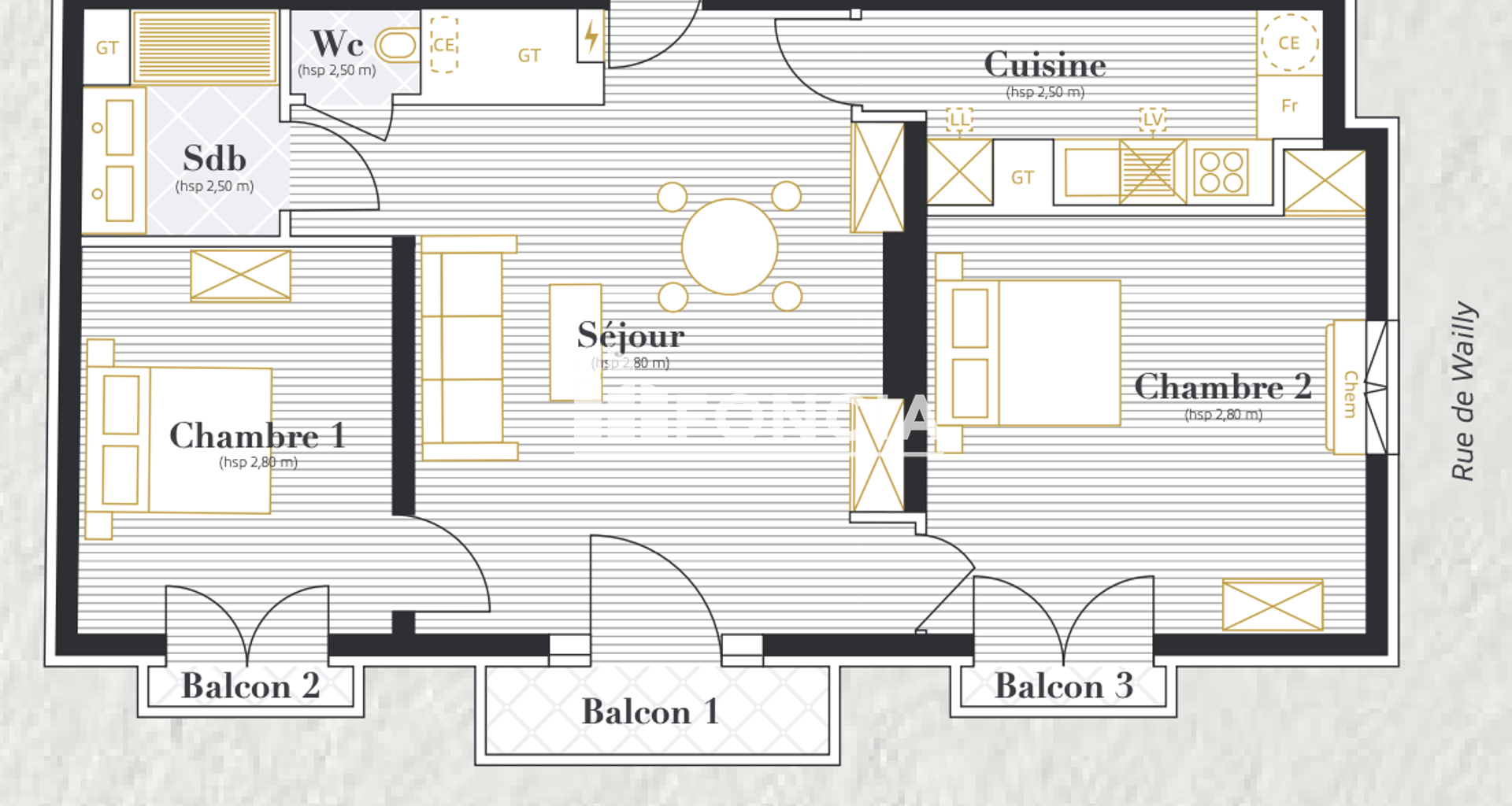 Appartement 3 pièces (65.4 m²) à louer - Tourcoing (59200)