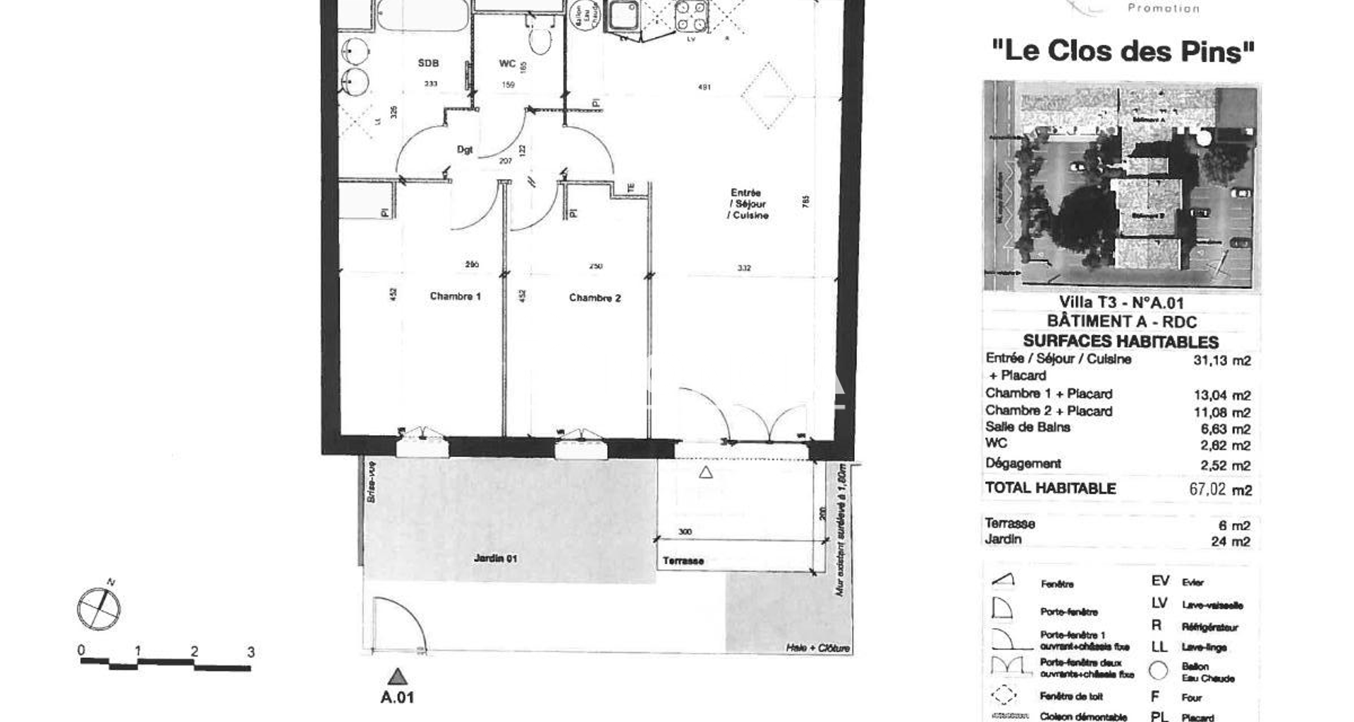 Appartement 3 pièces (67.02 m²) à louer - Fonbeauzard (31140)