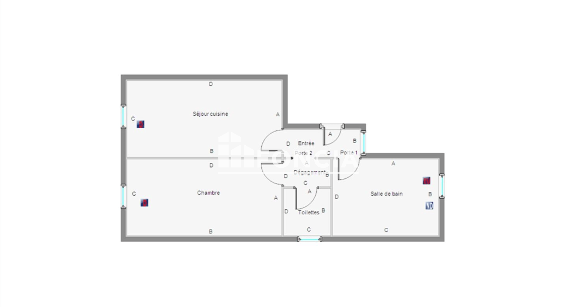 Appartement 2 pièces (38.21 m²) à louer - Montluçon (03100)