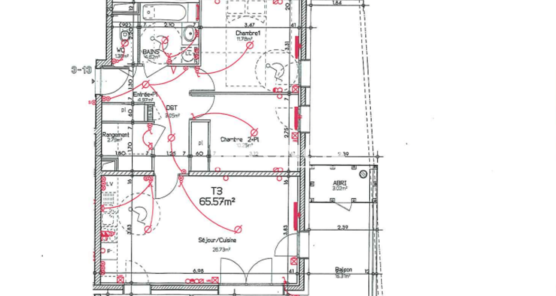 Appartement 3 pièces (65.57 m²) à louer - Gières (38610)