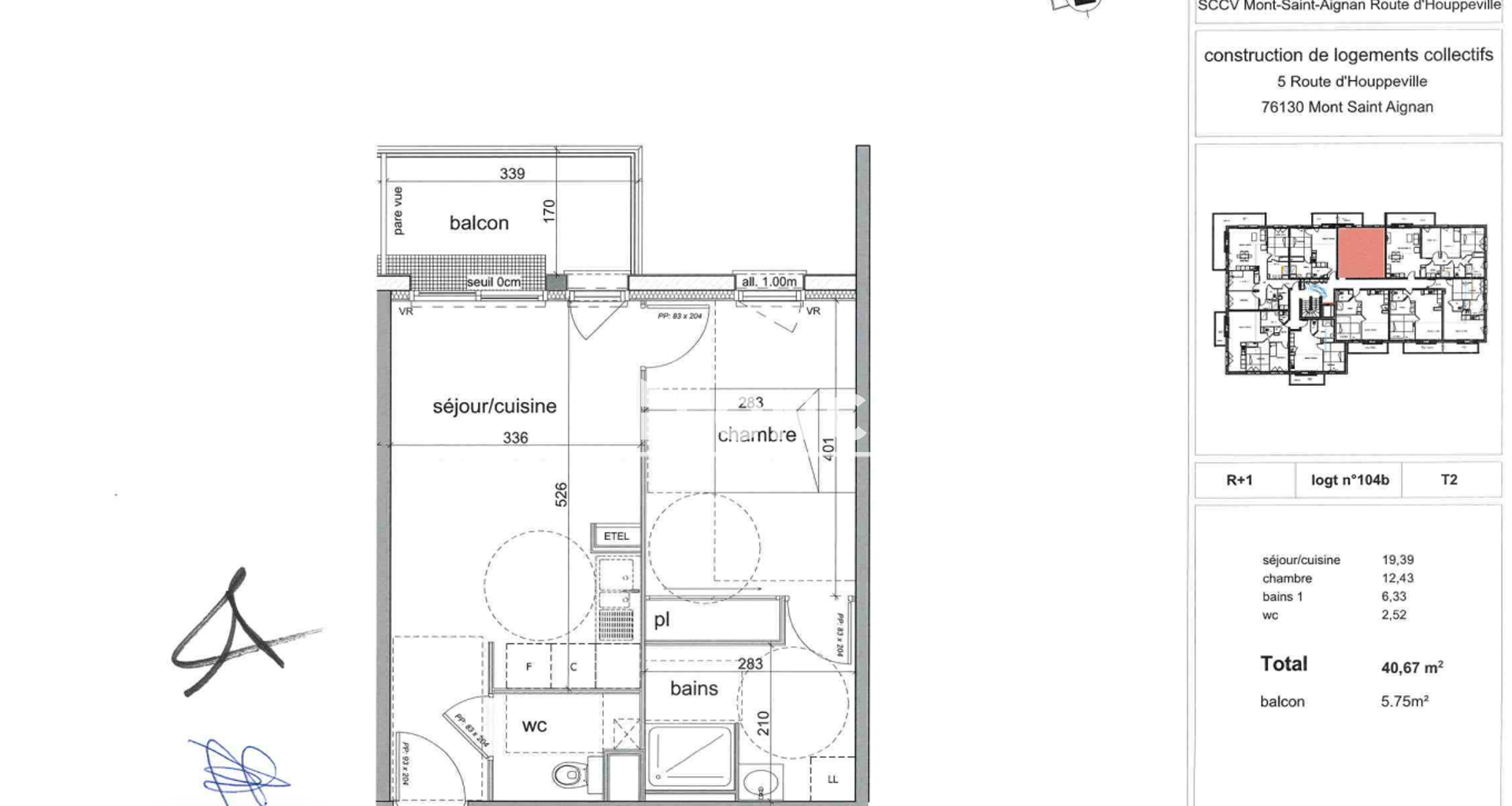 Appartement 2 pièces (38.65 m²) à louer - Le Havre (76600)