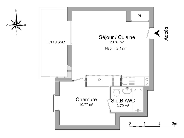 Appartement 2 pièces (37.86 m²) à louer - Fourques (30300)